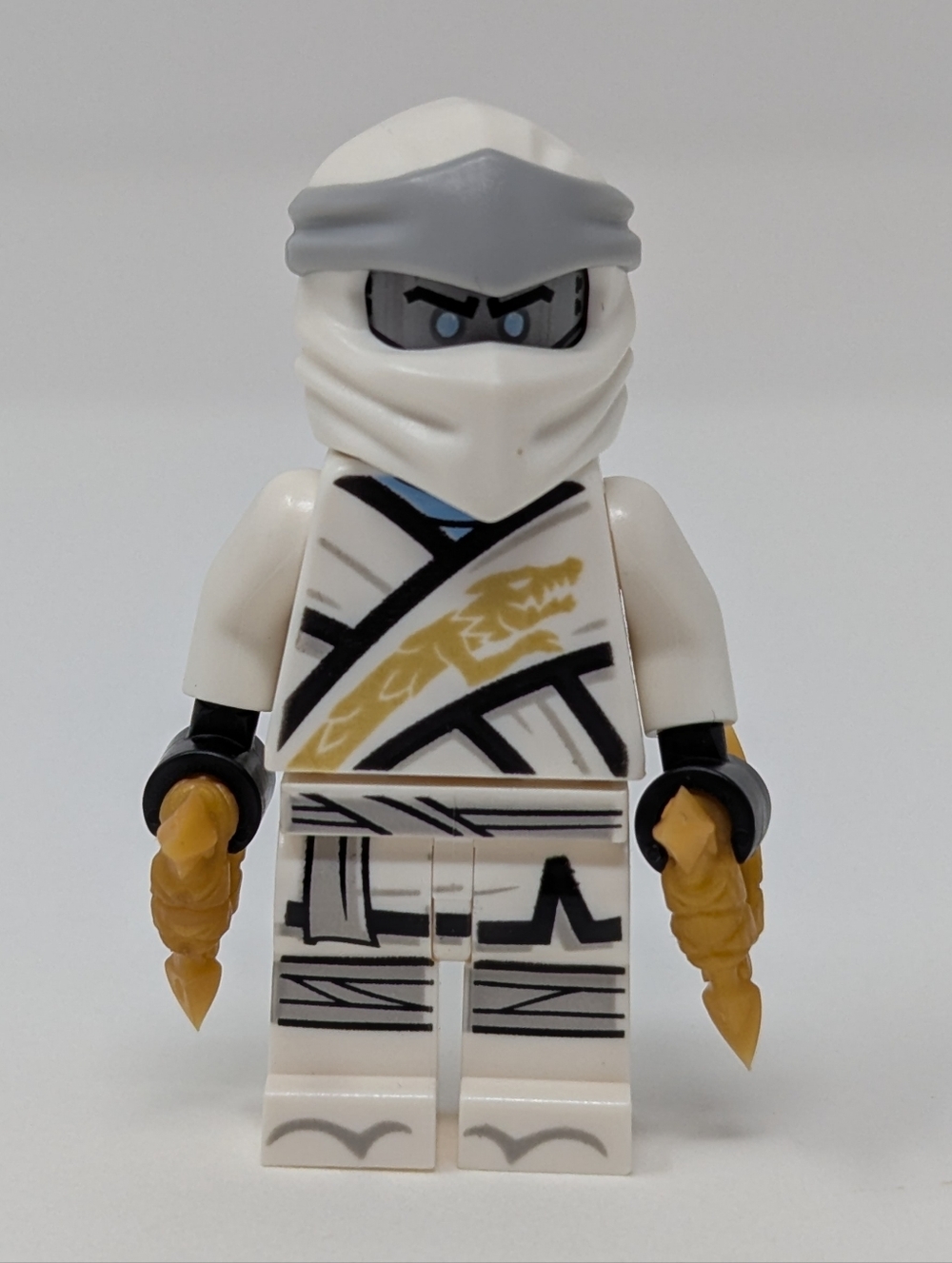 Lego Ninjago Mini Figure Zane White Silver Head